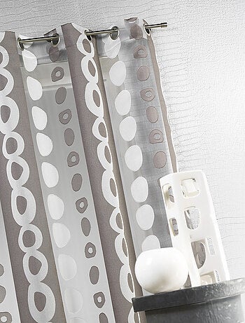 Voilage Organza Jacquard à Bandes et cercles