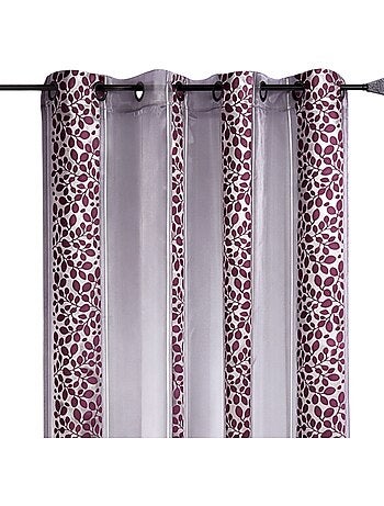 Voilage organza jacquard à motif feuillage