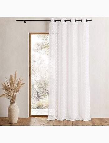Voilage organza jacquard brodé à petits pois