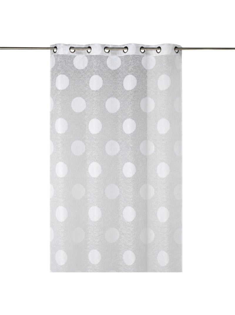 Voilage organza jacquard brodé motif gros ronds Blanc - Kiabi