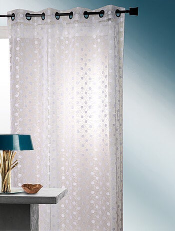 Voilage organza jacquard brodé petit pois