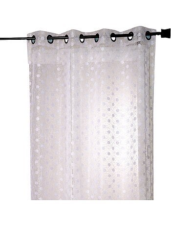 Voilage organza jacquard brodé petit pois