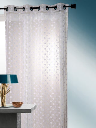 Voilage organza jacquard brodé petit pois