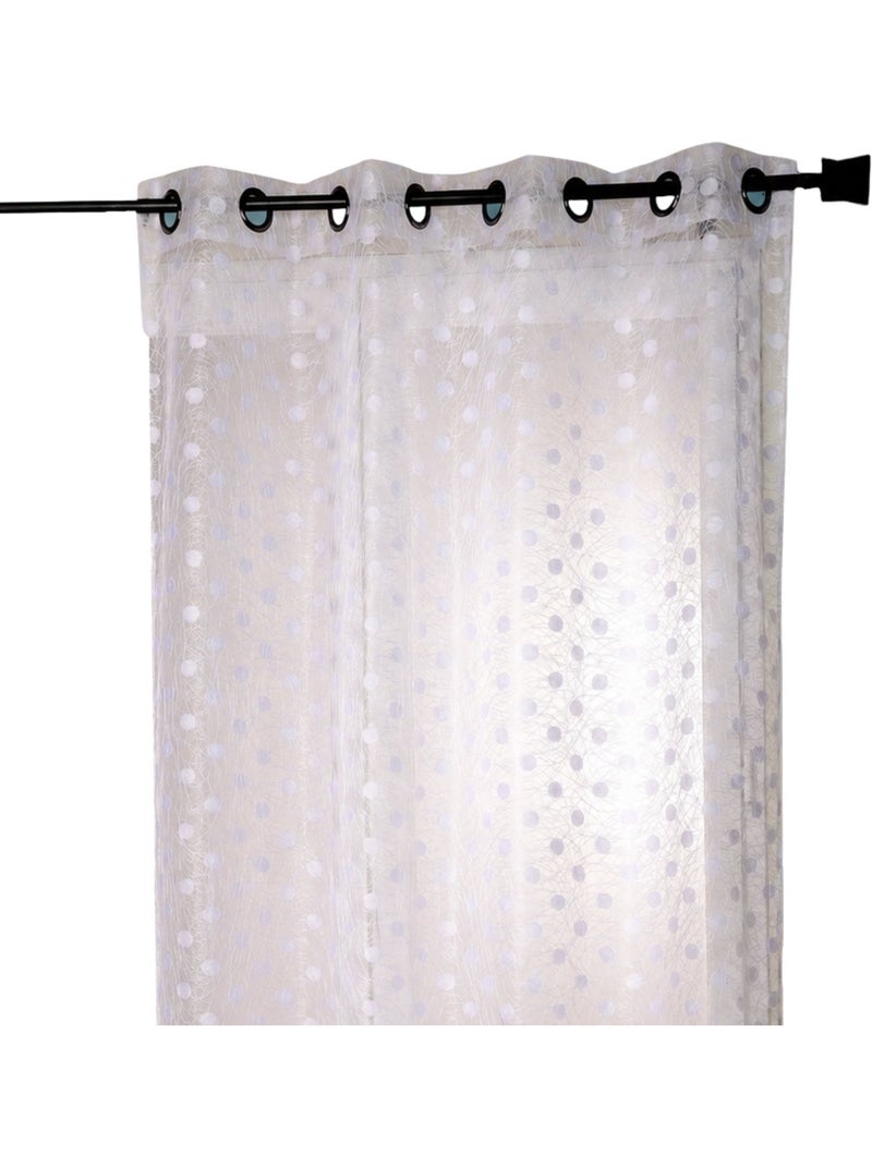 Voilage organza jacquard brodé petit pois Blanc - Kiabi