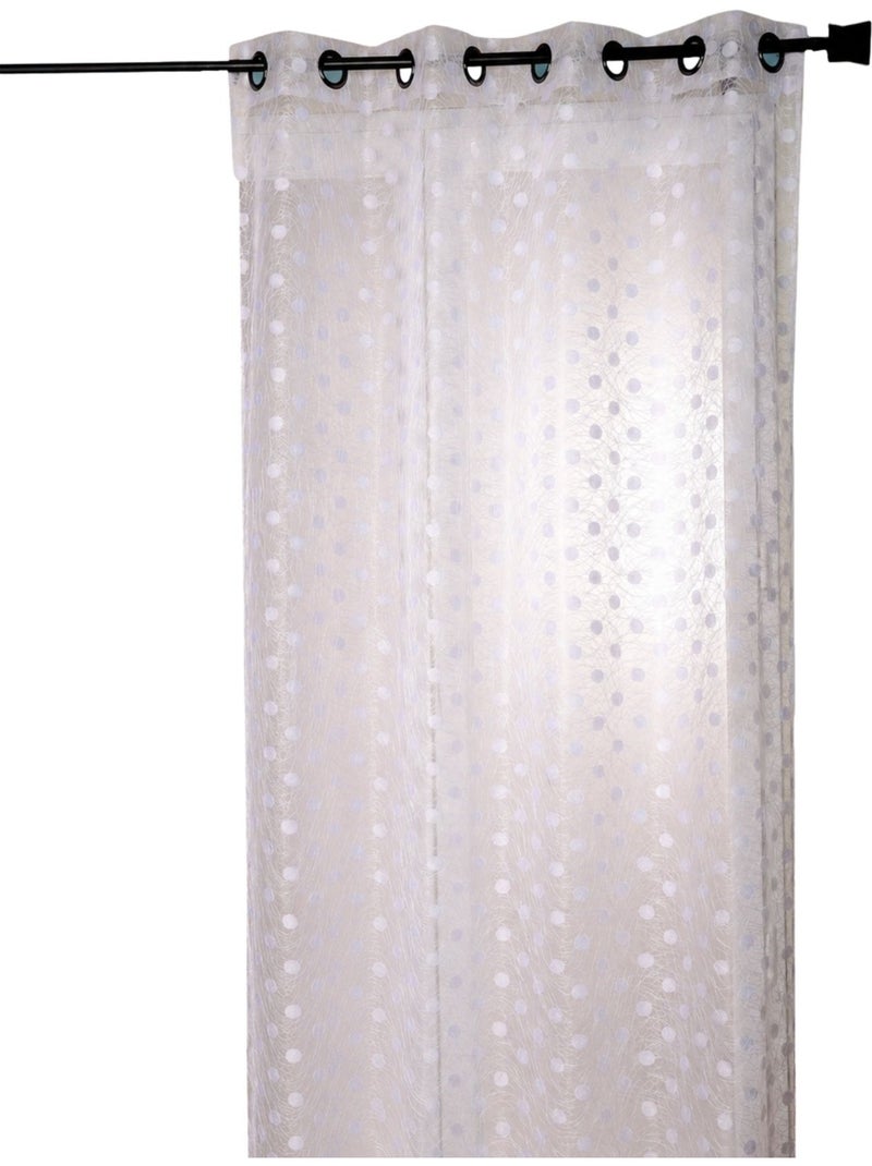 Voilage organza jacquard brodé petit pois Blanc - Kiabi