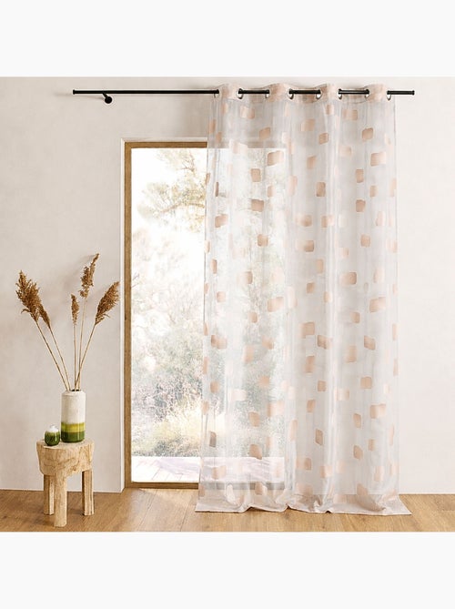 Voilage organza jacquard motif de briques - Kiabi Voilage organza jacquard motif de briques - Kiabi
