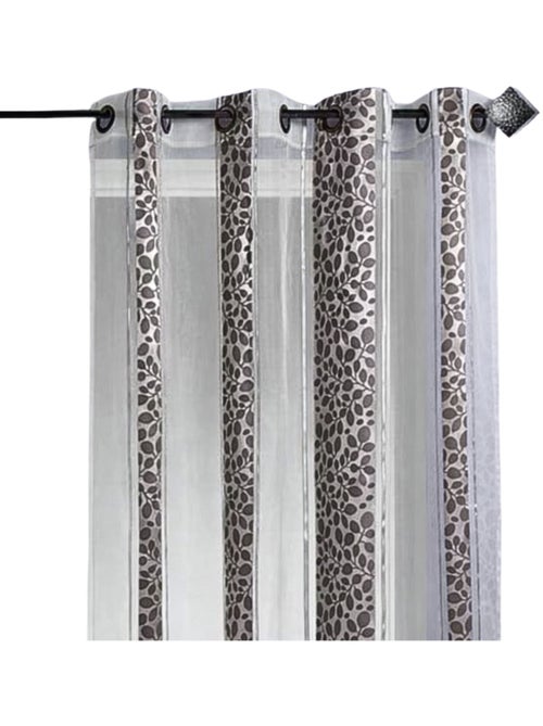 Voilage Organza jacquard motif feuillage - Kiabi