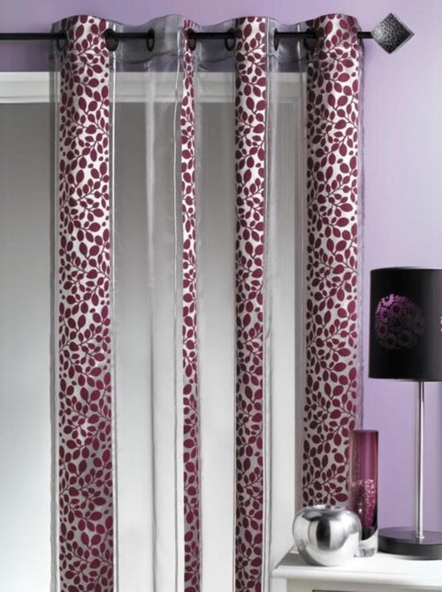 Voilage Organza jacquard motif feuillage - Kiabi