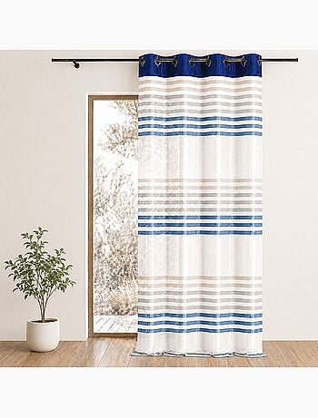 Voilage organza rayé et coloré