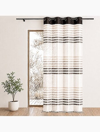 Voilage organza rayé et coloré