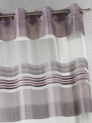 Voilage Organza rayures horizontales tissées