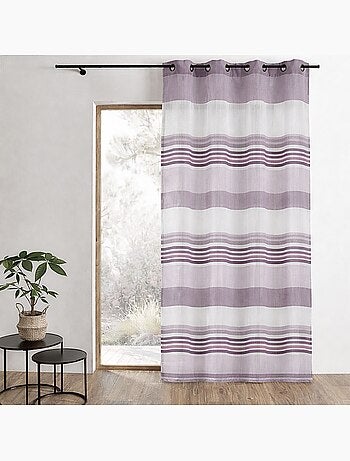 Voilage Organza rayures horizontales tissées