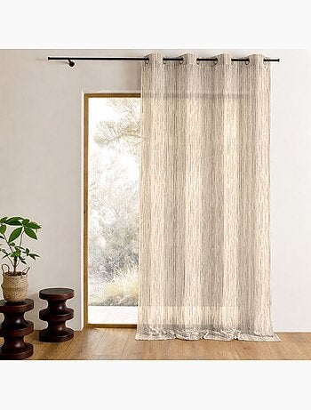 Voilage organza rayures verticales tissées