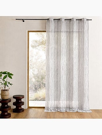Voilage organza rayures verticales tissées