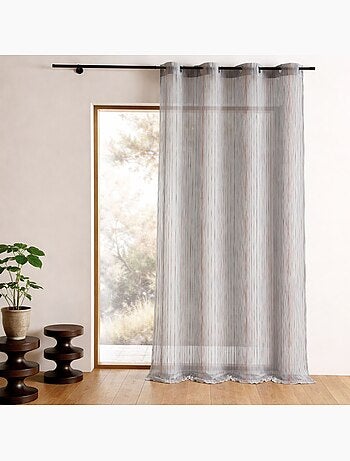 Voilage organza rayures verticales tissées