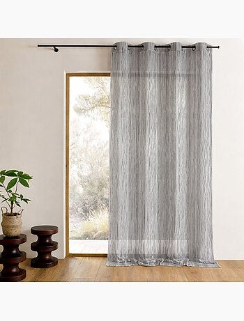 Voilage organza rayures verticales tissées