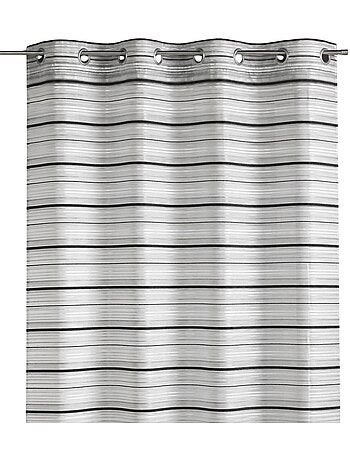 Voilage organza tissé à rayures horizontales et œillets
