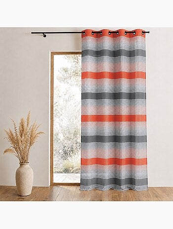 Voilage organza tissé à rayures horizontales