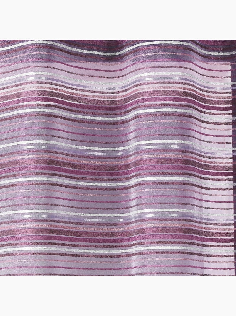 Voilage Organza tissé Rayures horizontales Parme - Kiabi