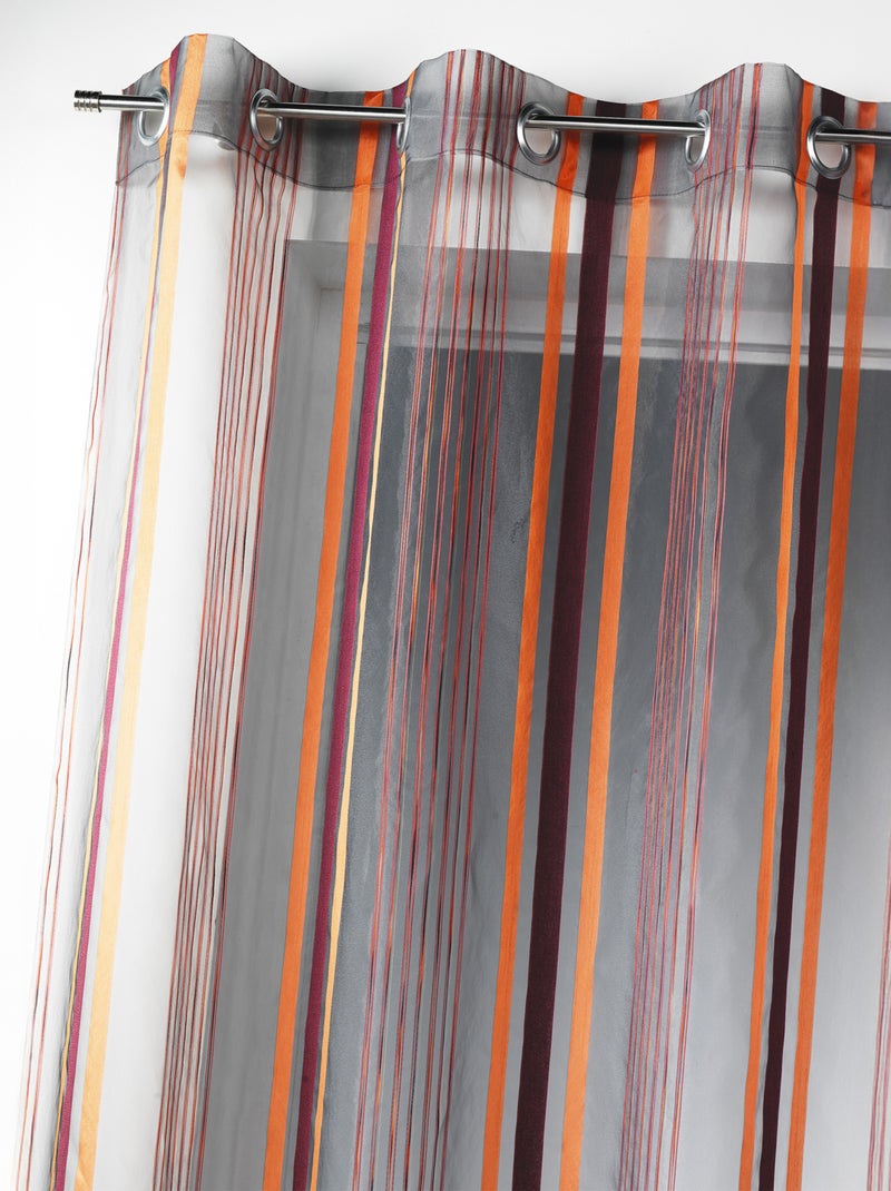 Voilage organza tissé rayures verticales Jaune - Kiabi