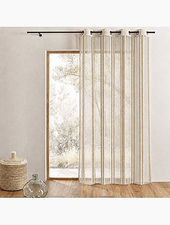 Voilage organza transparent à rayures verticales