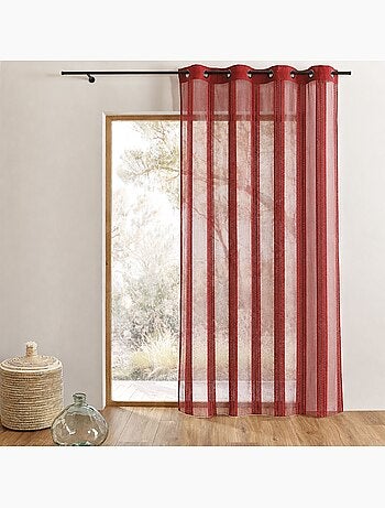 Voilage organza transparent à rayures verticales