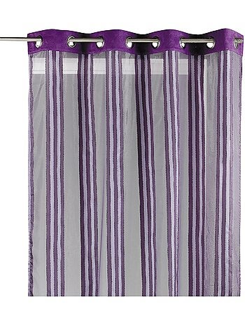 Voilage organza transparent à rayures verticales