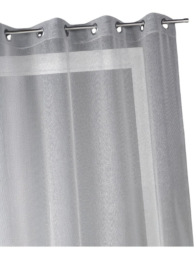 Voilage organza uni prêt à poser Gris clair - Kiabi
