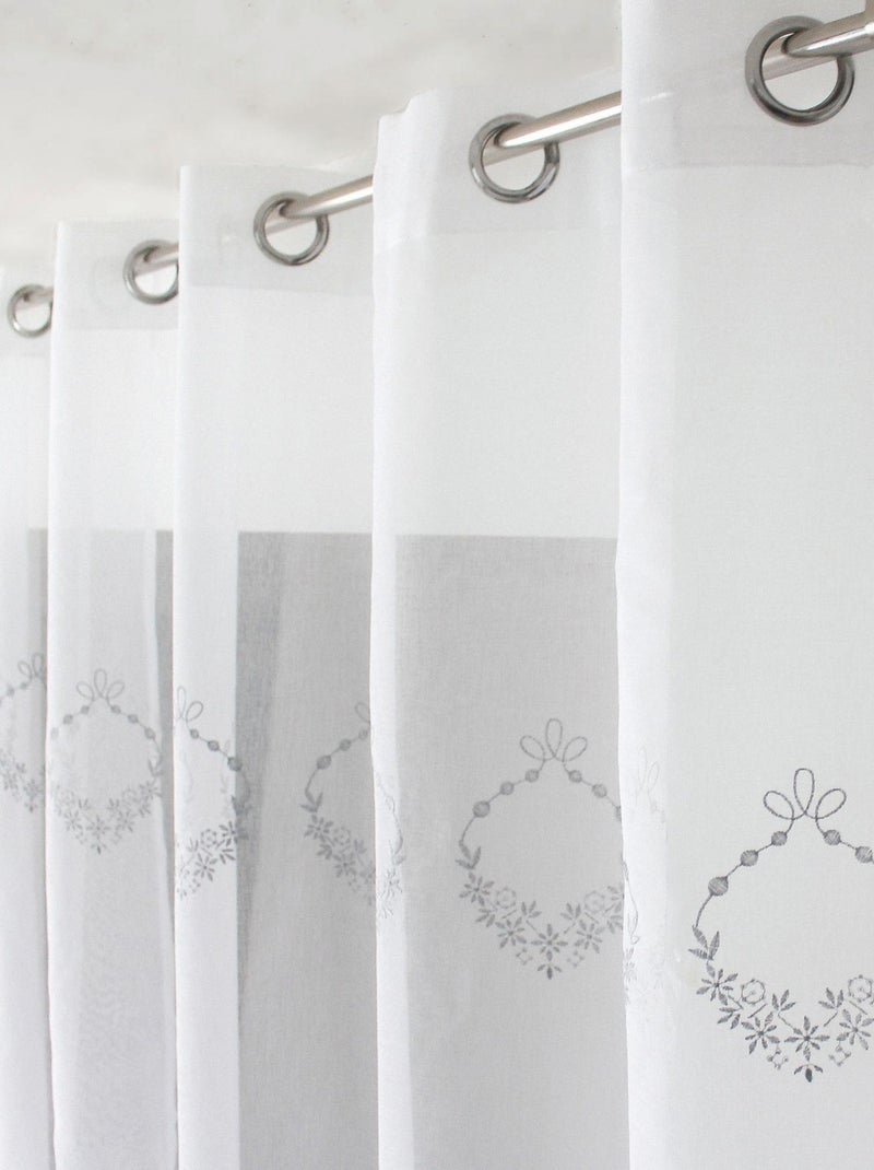 Voilage orné de broderies Beige - Kiabi
