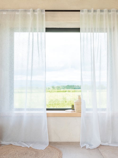 Voilage passants cachés - Effet lin - Kiabi Voilage passants cachés - Effet lin - Kiabi