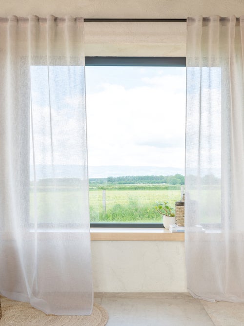 Voilage passants cachés - Effet lin - Kiabi Voilage passants cachés - Effet lin - Kiabi