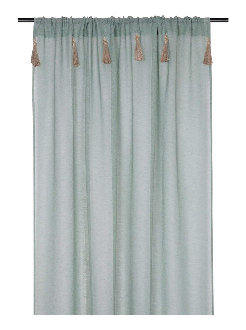 Voilage passe tringle 140x260 cm Ibiza jade Vert - Kiabi