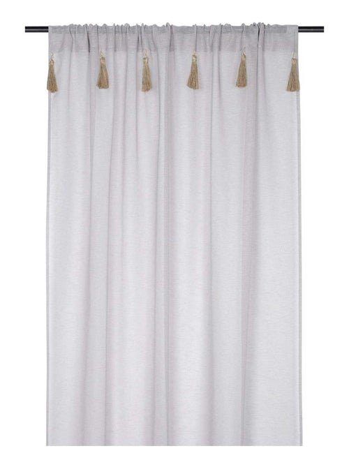 Voilage passe tringle 140x260 cm Ibiza naturel - Kiabi