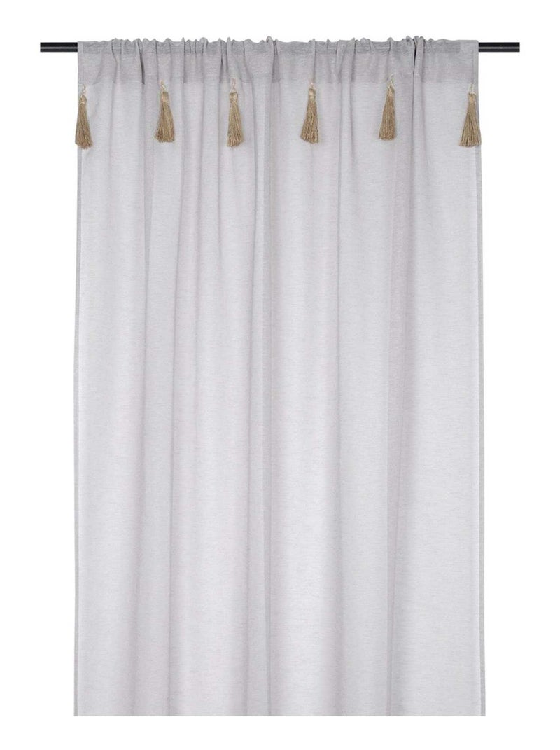 Voilage passe tringle 140x260 cm Ibiza naturel Gris - Kiabi