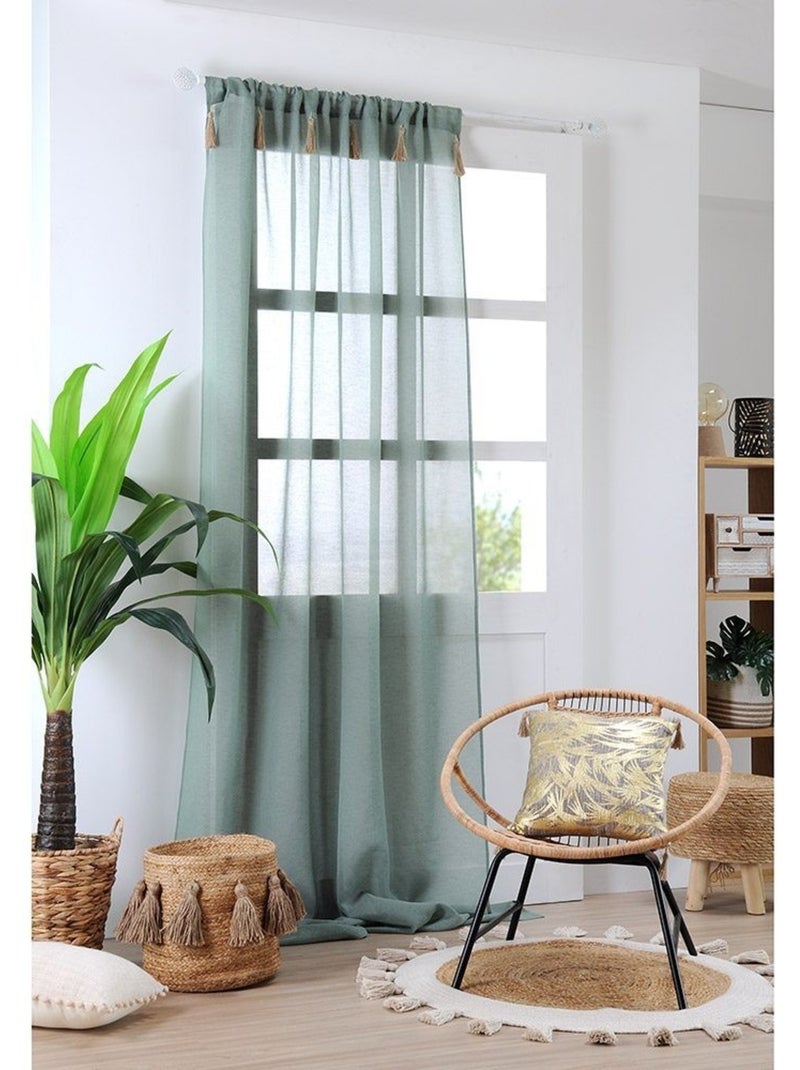 Voilage passe tringle 140x260 cm Ibiza naturel Gris - Kiabi