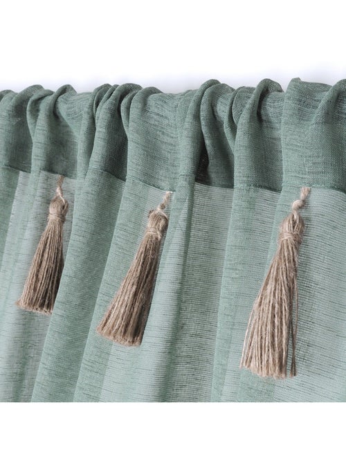 Voilage passe tringle 140x260 cm Ibiza naturel - Kiabi