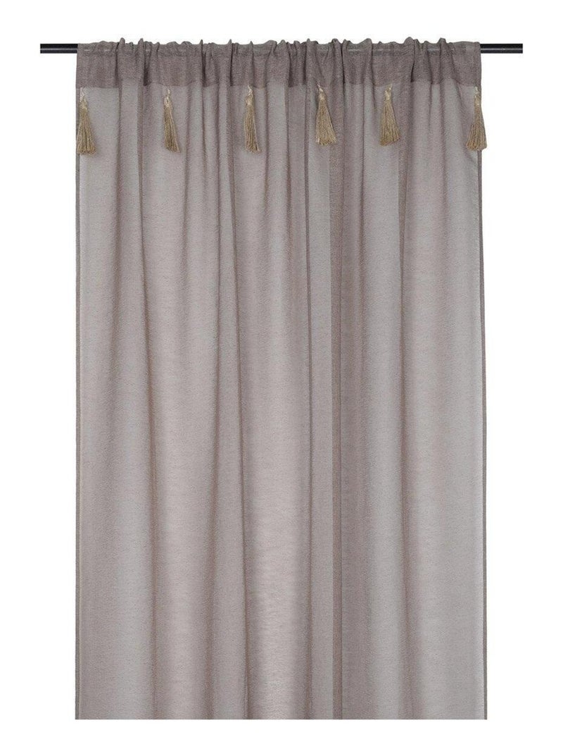 Voilage passe tringle 140x260 cm Ibiza taupe Beige - Kiabi