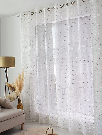 Voilage plumetis - Effet lin avec œillets