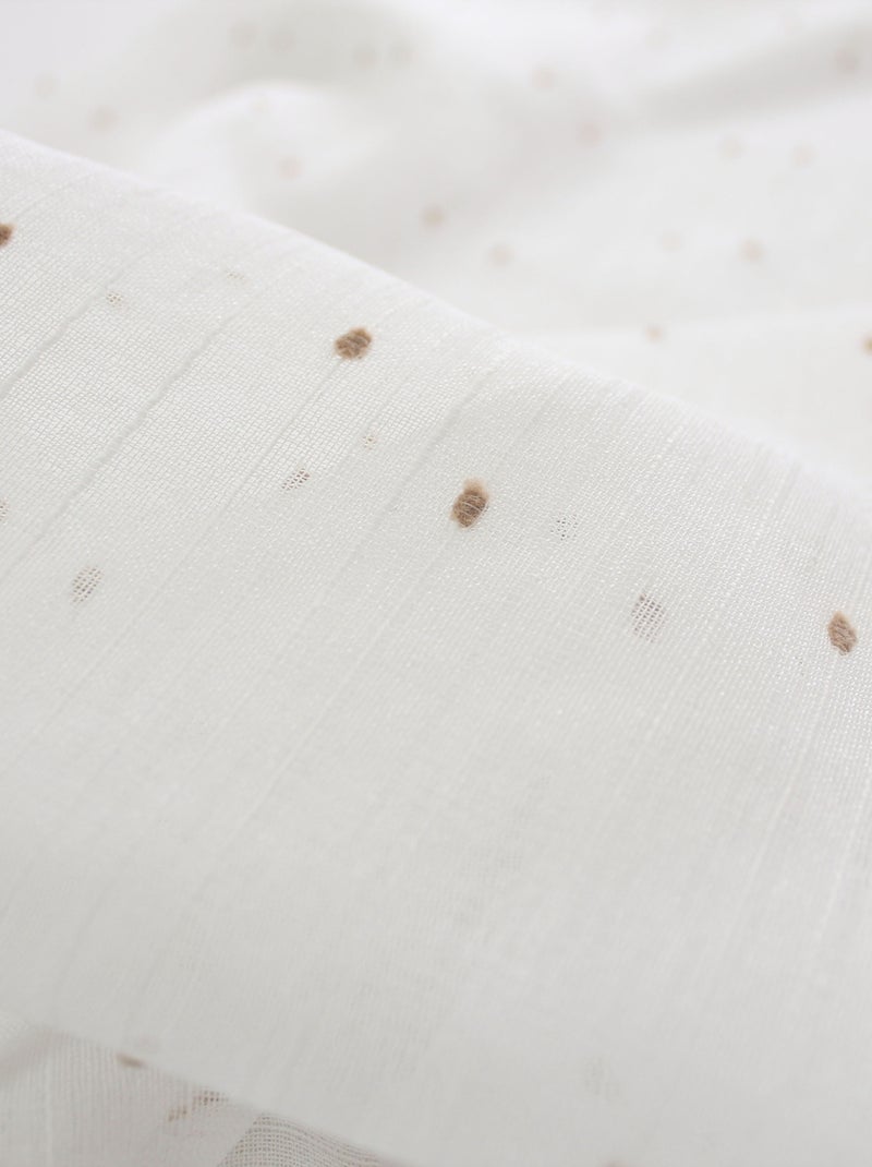 Voilage plumetis  - Effet lin avec œillets Bois naturel - Kiabi