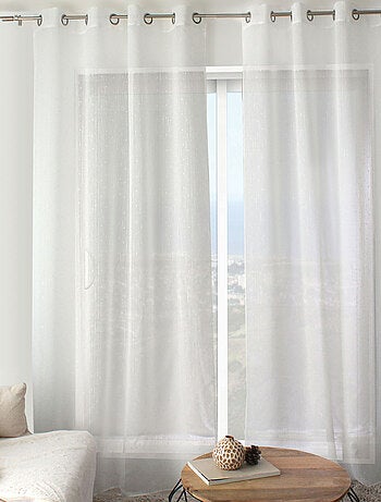 Voilage plumetis - Effet lin avec œillets