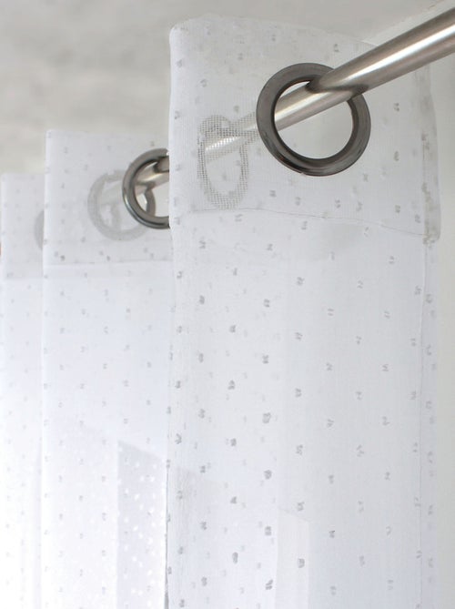 Voilage plumetis en organza avec œillets - Kiabi Voilage plumetis en organza avec œillets - Kiabi
