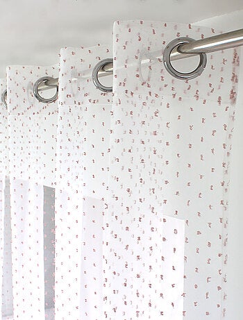 Voilage plumetis en organza avec œillets