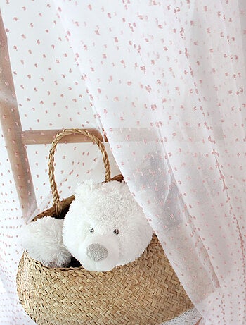 Voilage plumetis en organza avec œillets