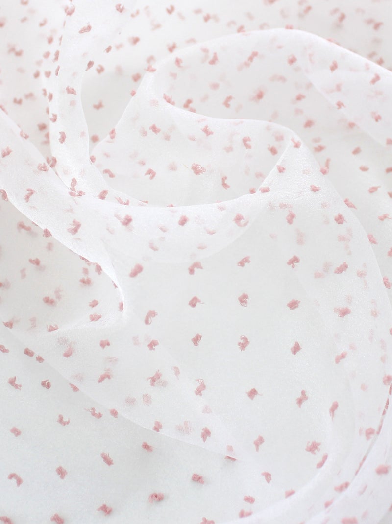 Voilage plumetis en organza avec œillets Vieux rose - Kiabi