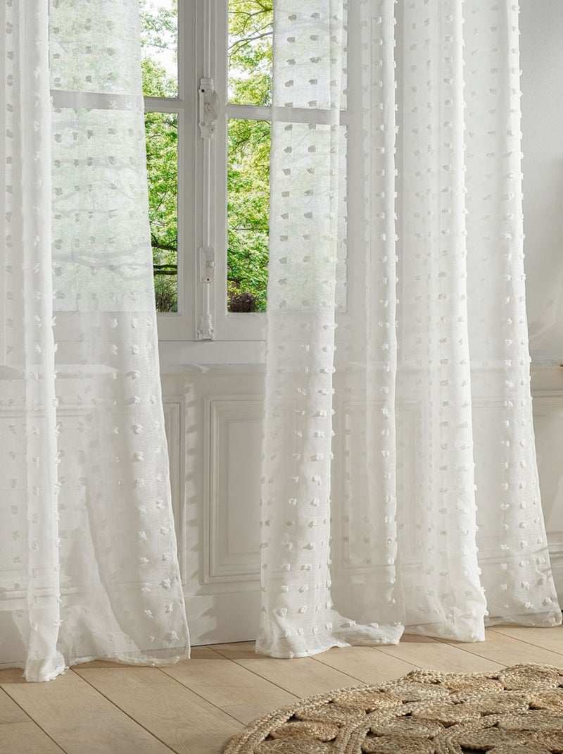 Voilage plumetis LILY Blanc - Kiabi