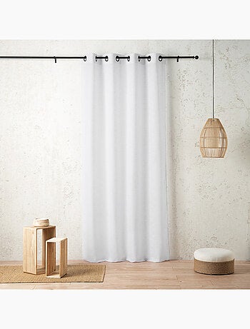 Voilage poly-lin à relief flammé avec œillets