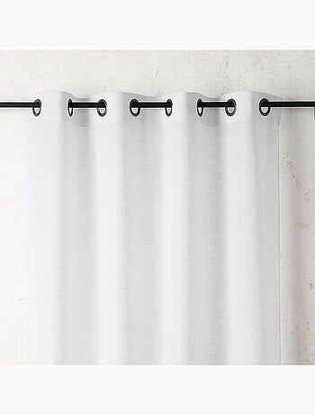 Voilage poly-lin à relief flammé avec œillets