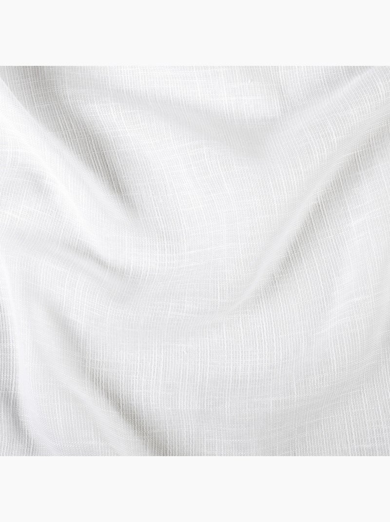 Voilage poly-lin à relief flammé avec œillets Blanc - Kiabi