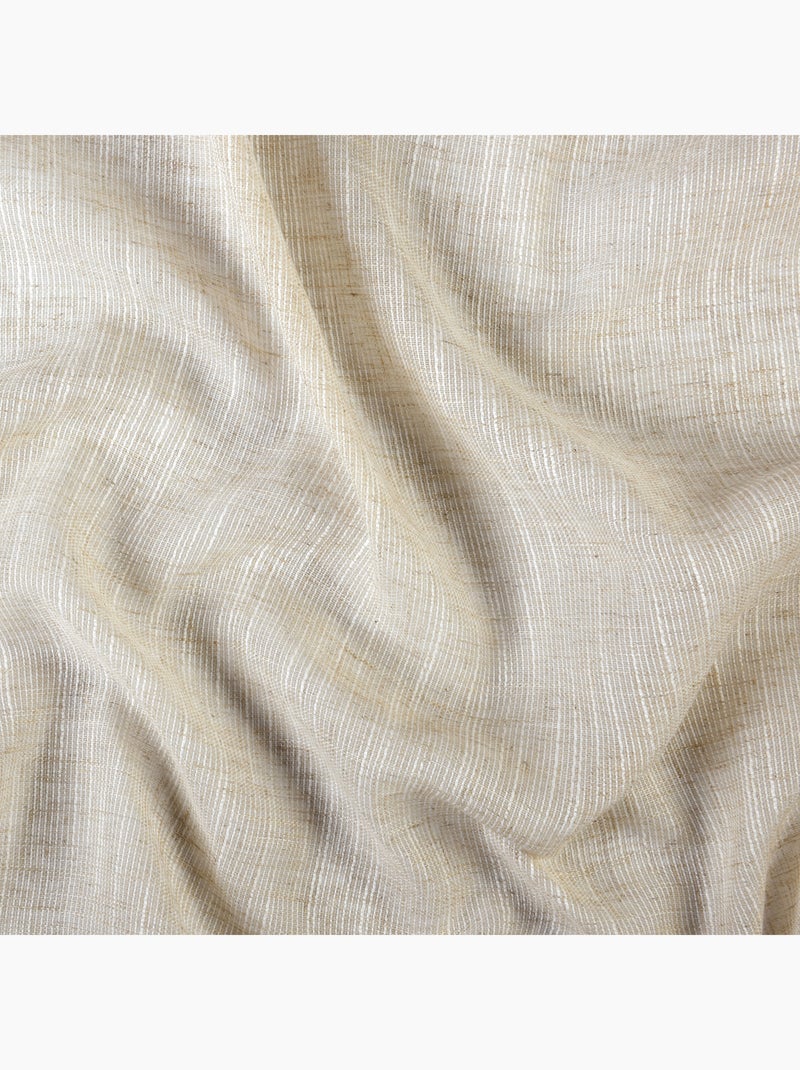 Voilage poly-lin à relief flammé avec œillets Bois naturel - Kiabi