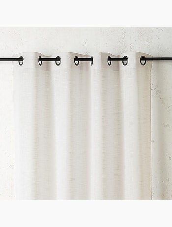 Voilage poly-lin à relief flammé avec œillets